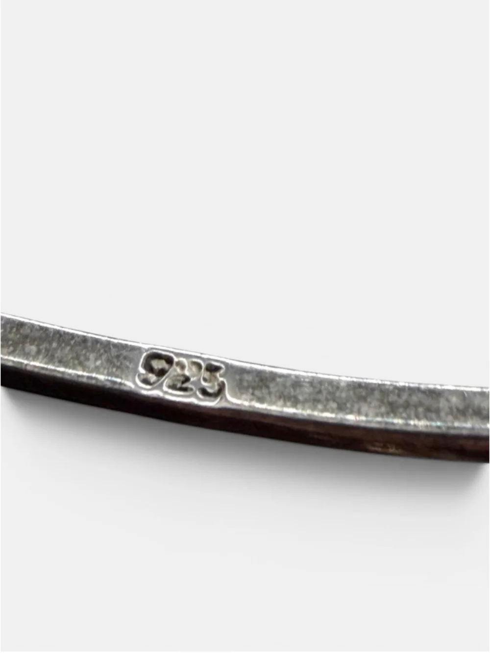 925 Sterling Silver Modernist Hook Bangle Bracelet Handmade Minimalist Artisan